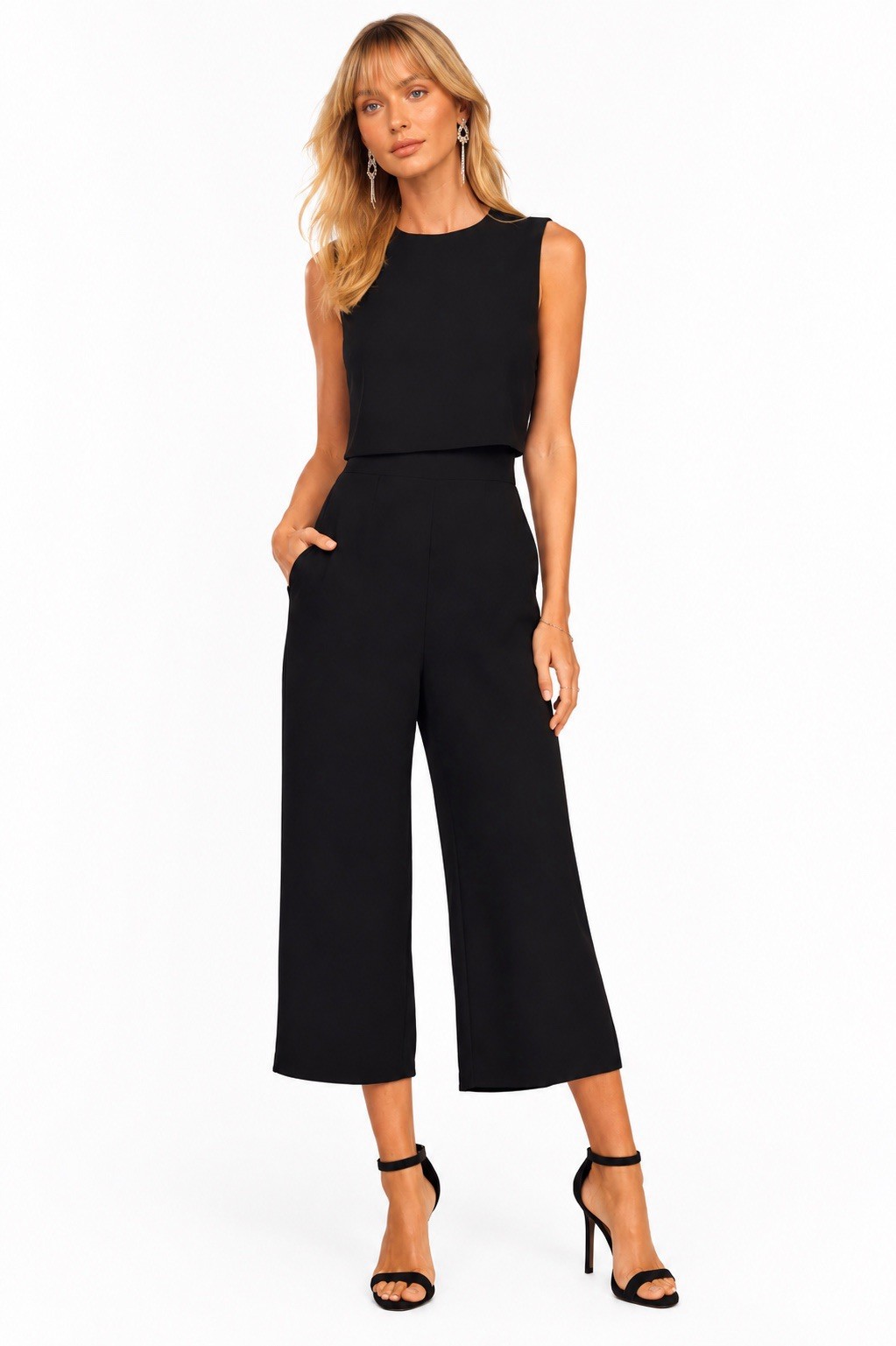 Lulus Glam-bition Backless Culotte Jumpsuit Black XS Cocktail Party Chic Wedding