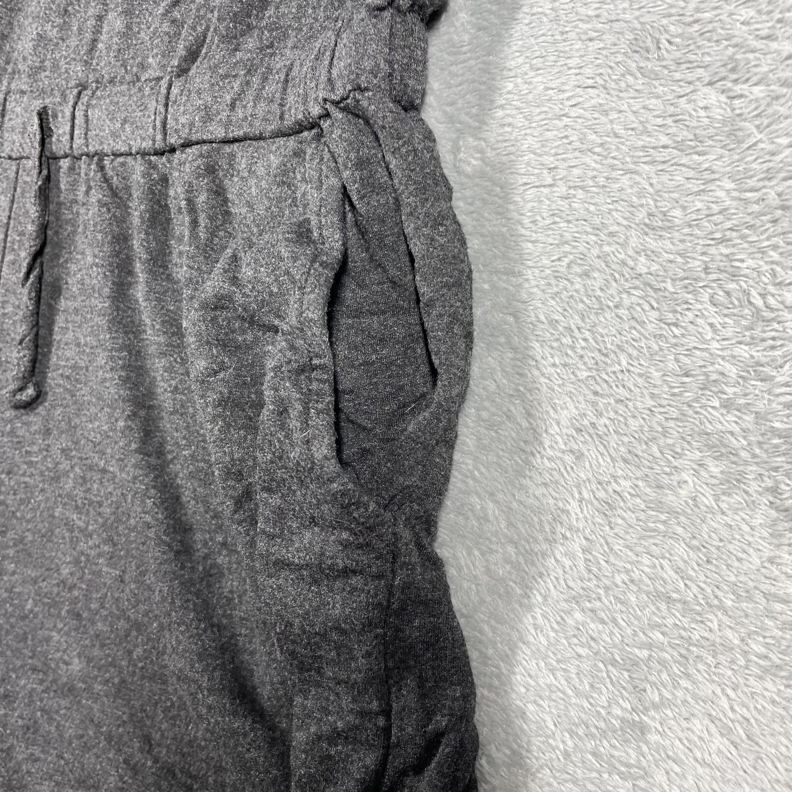 Workshop Republic Clothing Romper Womens L Gray Jersey Short Sleeve Pockets