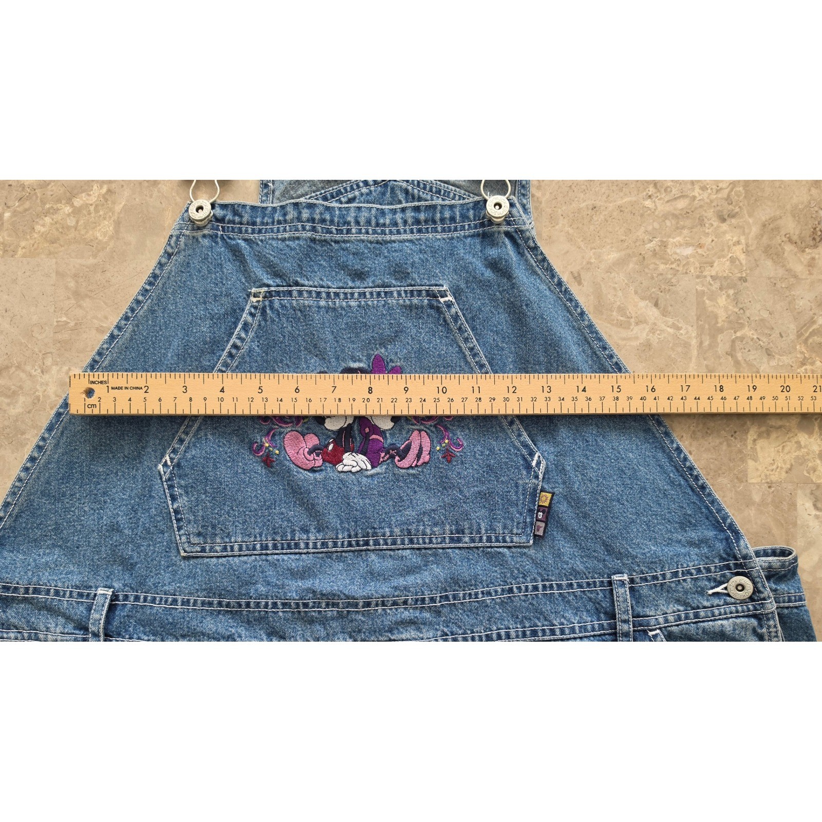 DEADSTOCK Mickey Unlimited Disney Denim Overalls Womens 22W Mickey Minnie Mouse