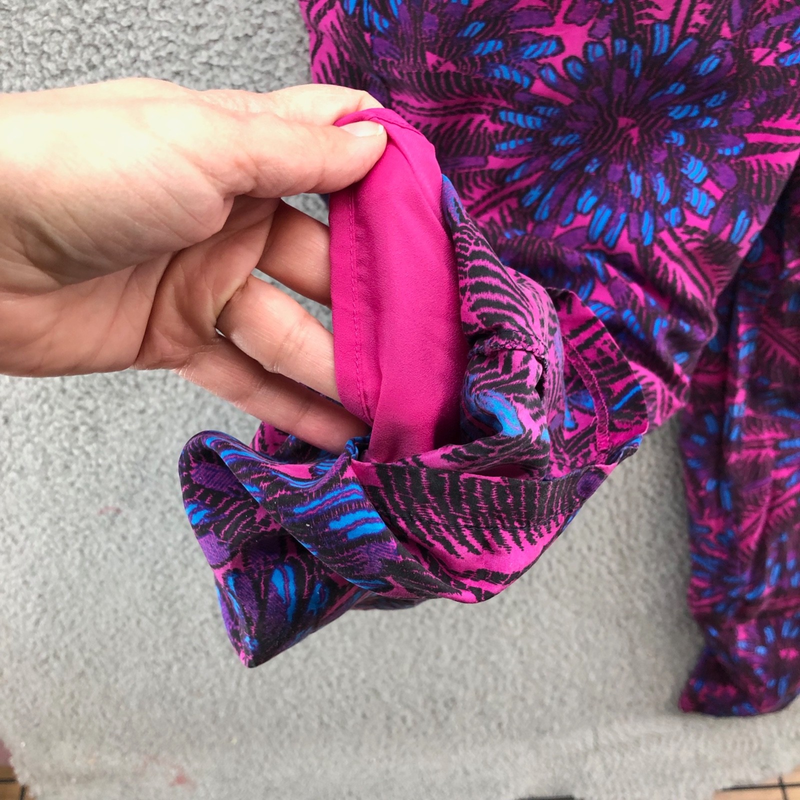J Crew Jumpsuit Womens 6 Tall Pink Purple Tapered Leg Tropical Beach Resortwear