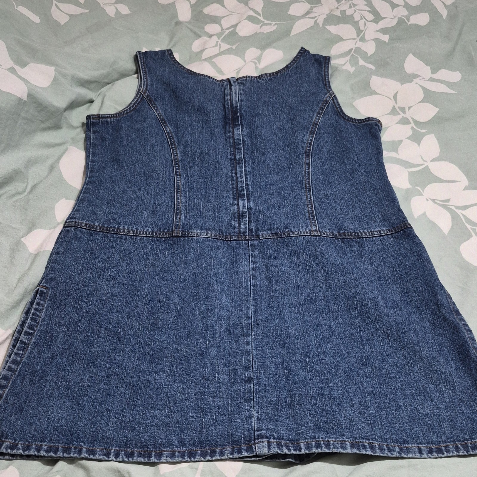 Boston Proper Women’s Denim Romper Blue 14 Cotton Sleeveless Zip RN 90674