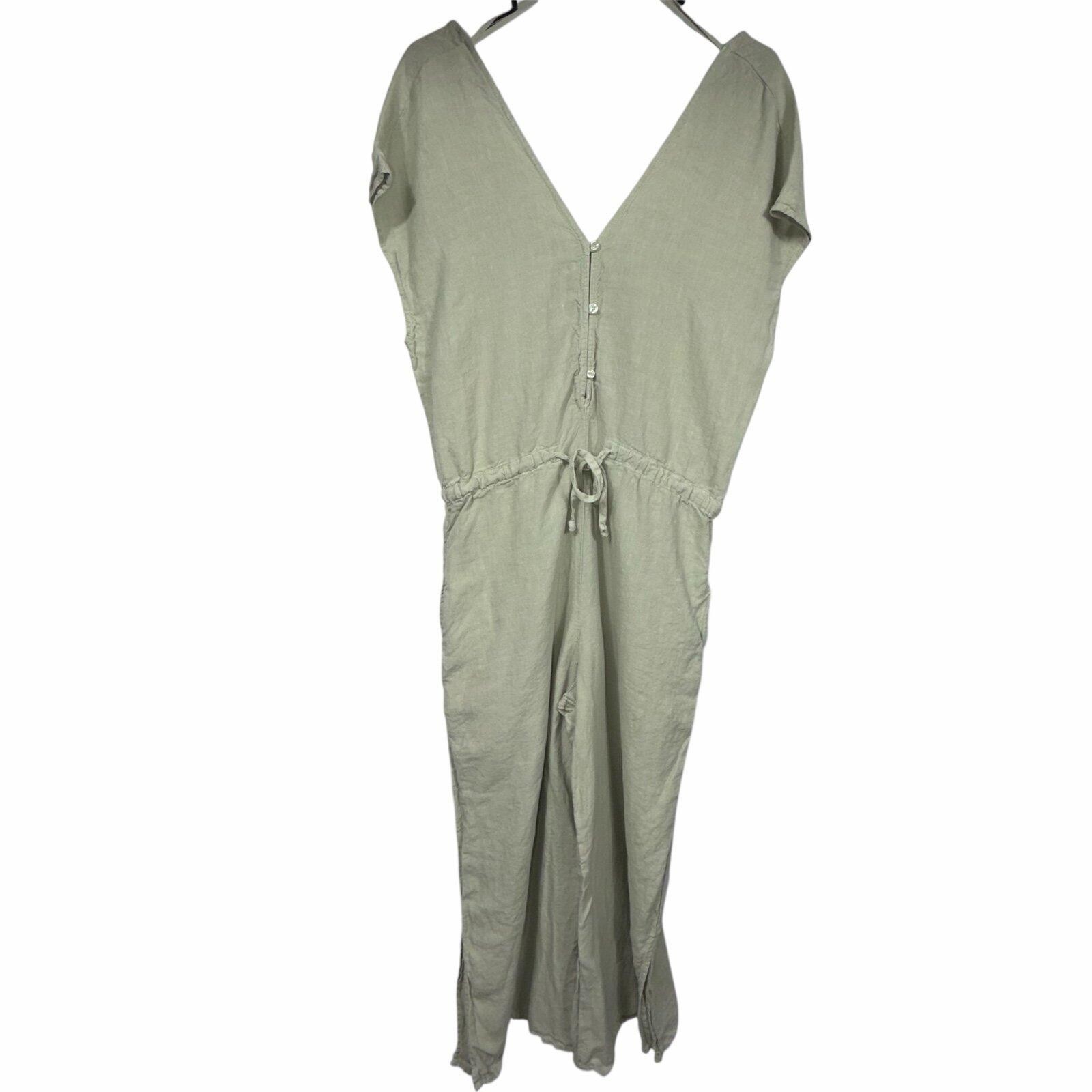 Cloth & Stone Sage Green 100% Linen Jumpsuit Women’s Small
