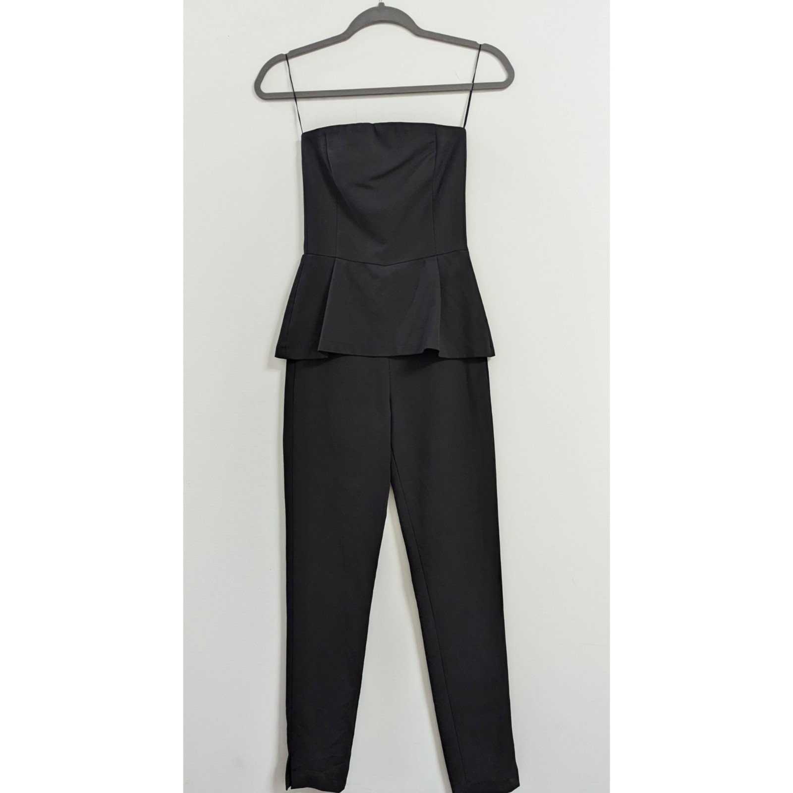 ZARA Black Strapless Peplum Jumpsuit Women’s Size XS