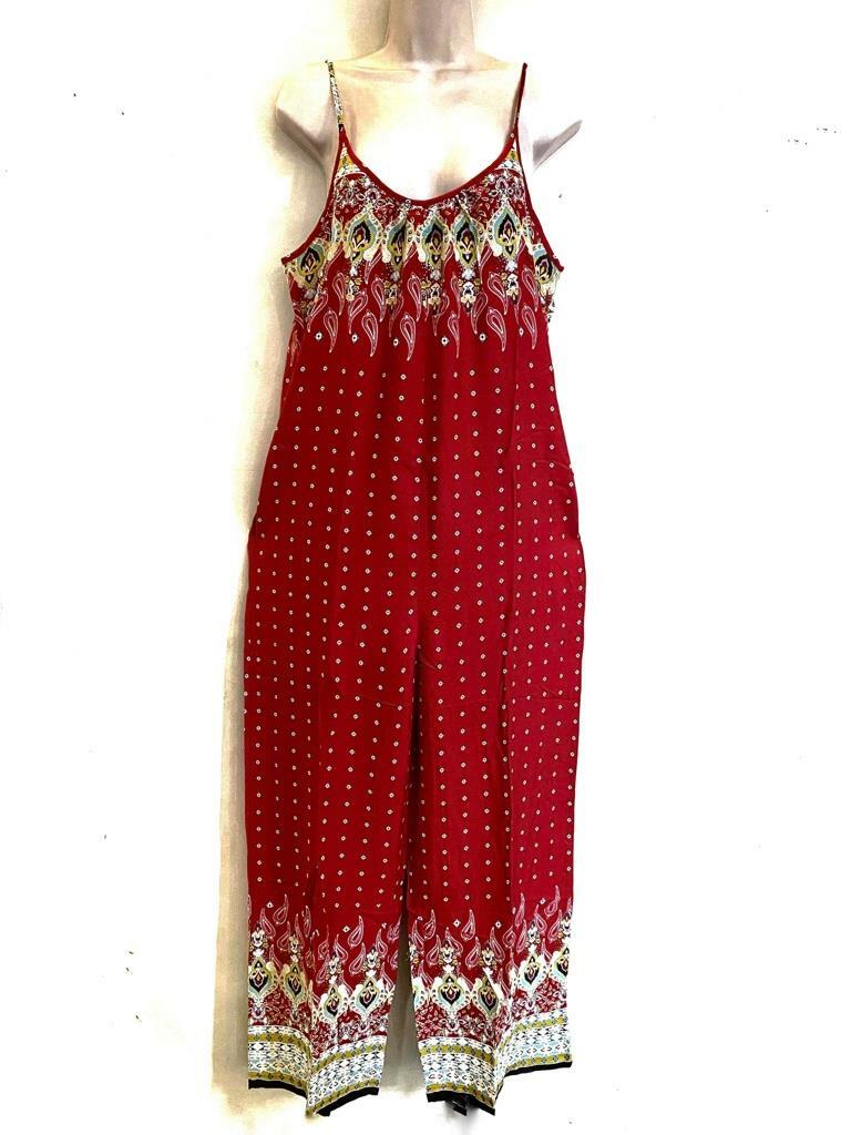 Sacred Threads Hippie Boho Festival India Print Jumper Jumpsuit 221236 S/M