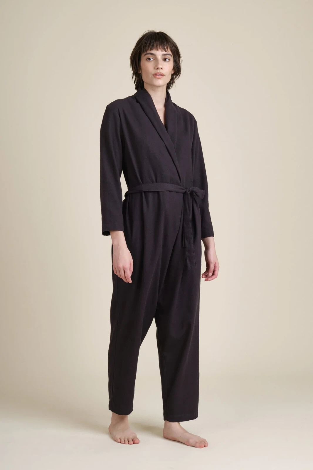 Black Crane Crossed Jumpsuit Size M in Black