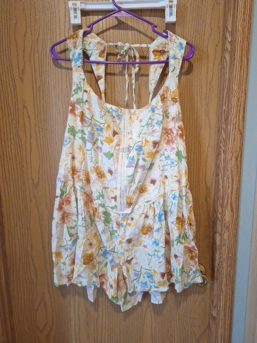 New Women’s Hook and Eye Romper Wild Fable Light Yellow Floral Size XXL