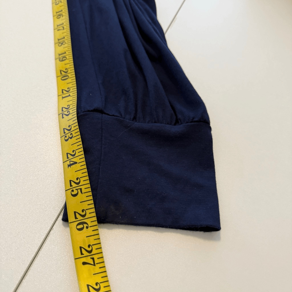 NEW Loveappella Navy Jersey Knit Short Sleeve Jogger Style Jumpsuit Sz M Casual