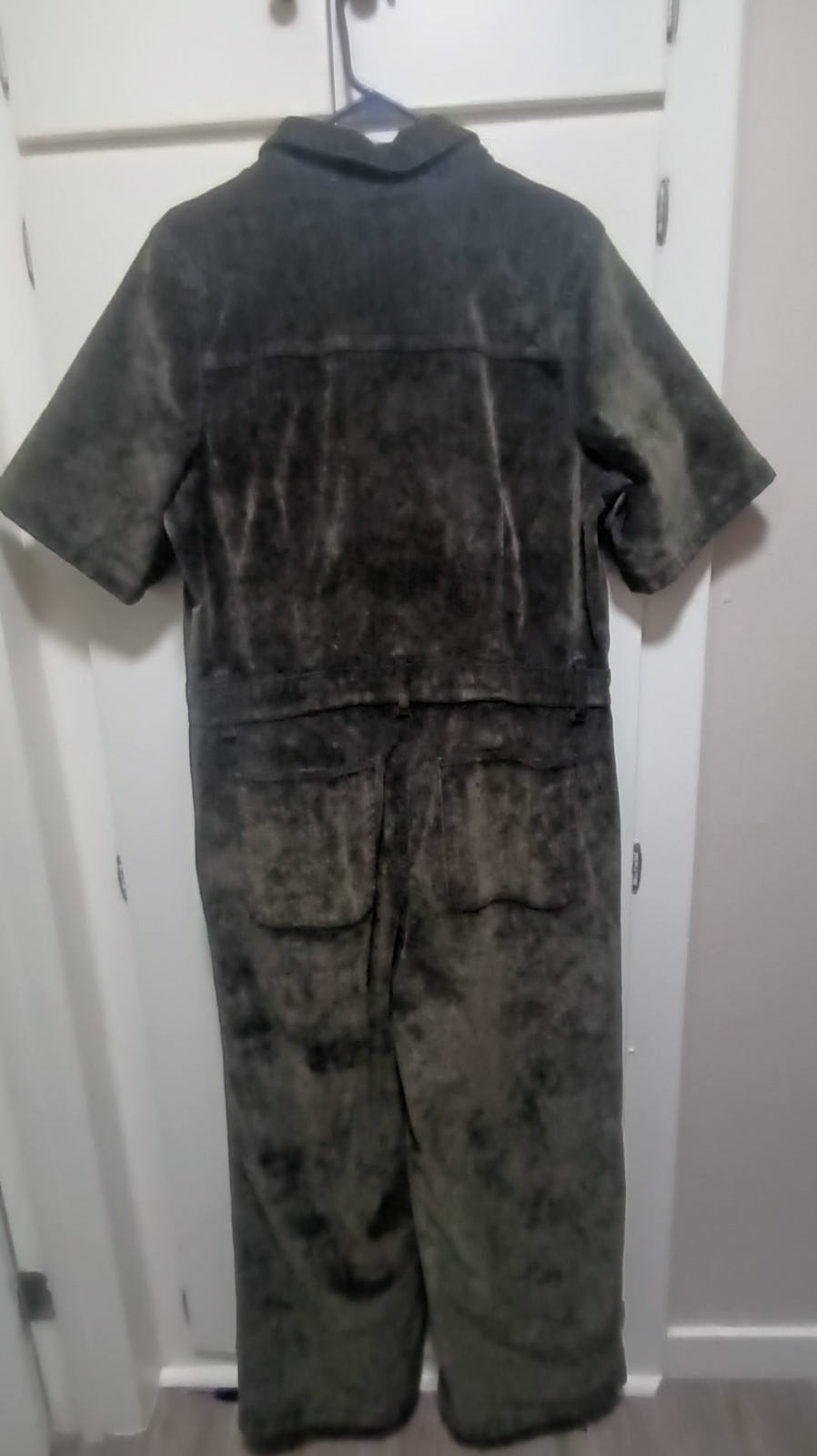 Size 16 Rayon Velvet Coveralls Jumper Short Sleeve Drop Crotch