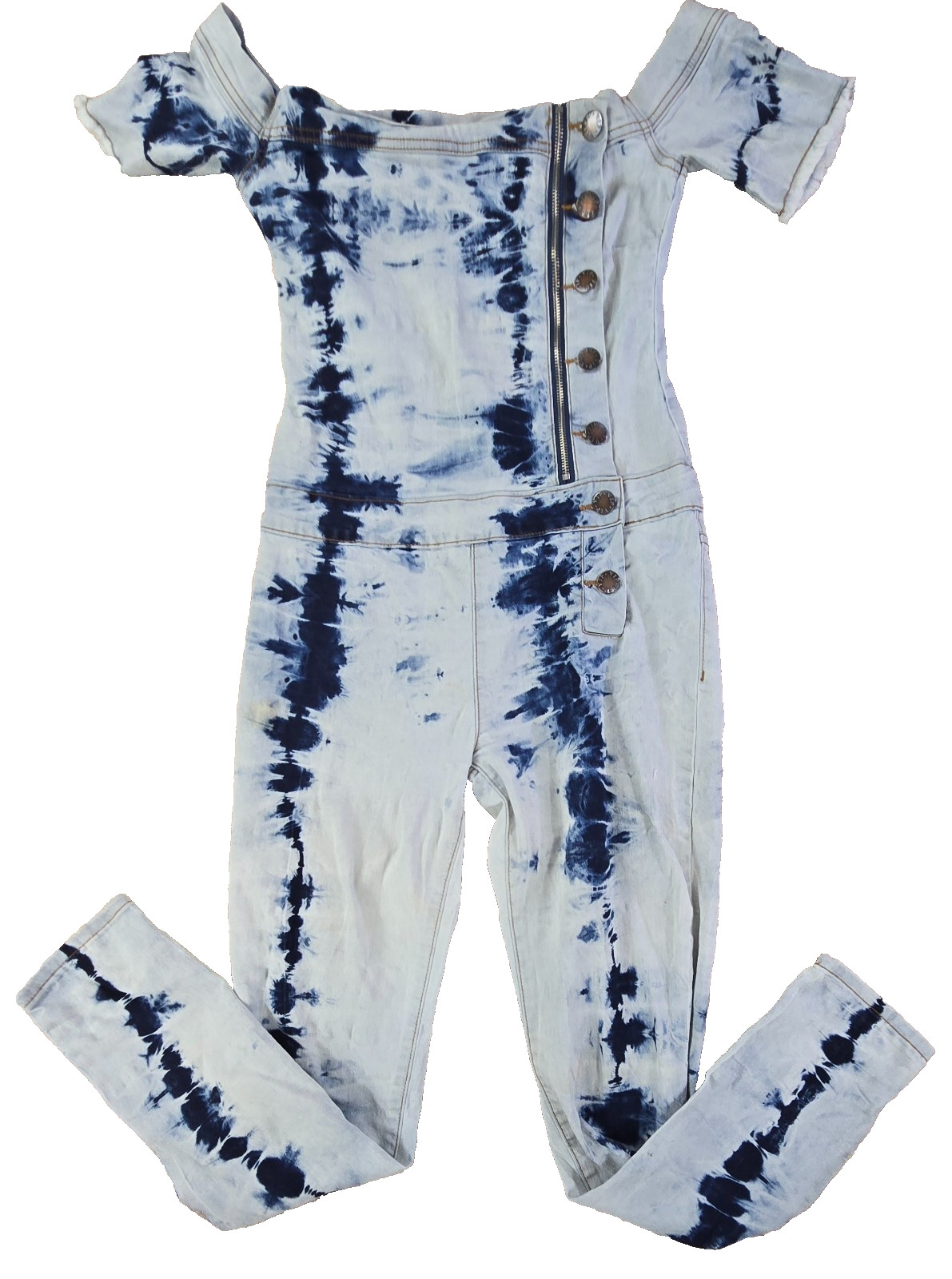 VIP JEANS Women’s SIZE LARGE Tie Dye Jumpsuit Punk Street Grunge Full Length VGC