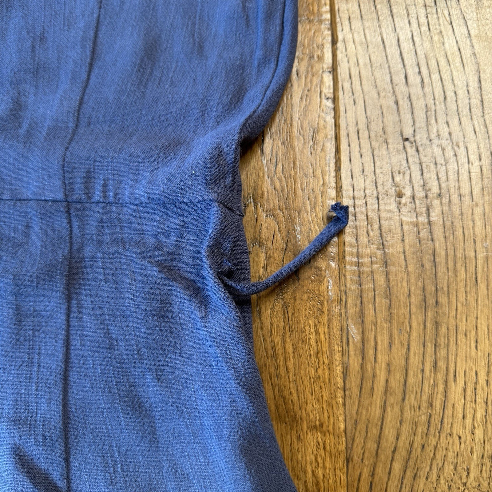 Vici Viscose Linen Blend Belted Romper Sleeveless V-neck Button Down Blue Sz S